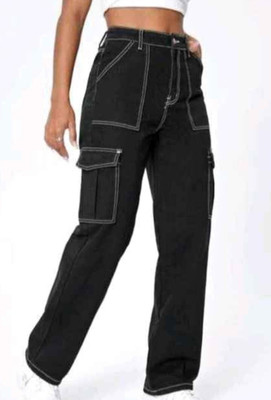 Star4well Relaxed Fit Women Black Jeans
