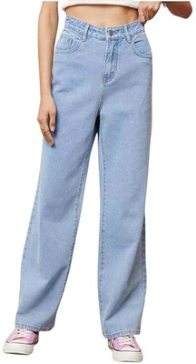 HIFYSTORE Boyfriend Women Light Blue Jeans