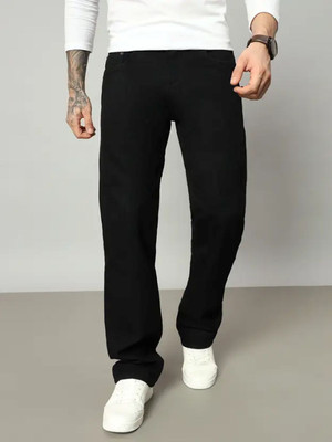 shre.ce Loose Fit Men Black Jeans