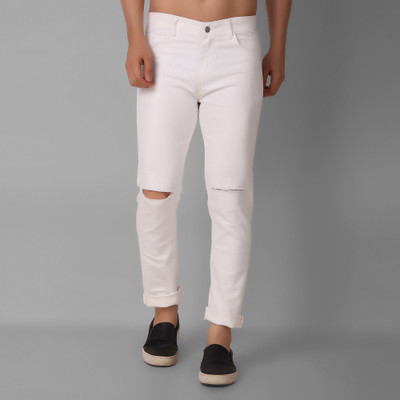 LUMINOIRE Slim Men White Jeans