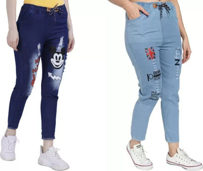 Neha fab Jogger Fit Girls Blue Jeans(Pack of 2)
