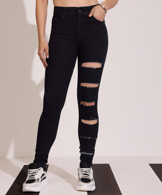 DOLCE CRUDO Slim Women Black Jeans