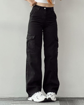 Zizvo Flared Women Black Jeans