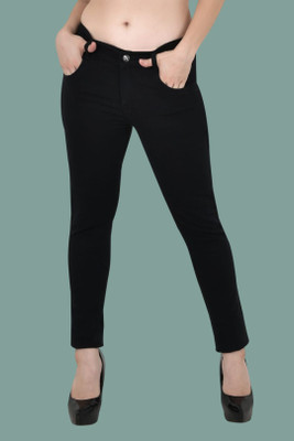Herway Tapered Fit Women Black Jeans