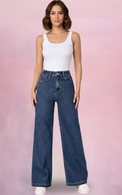 PINKLIT Loose Fit Women Dark Blue Jeans