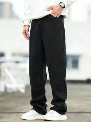 Flaring Loose Fit Men Black Jeans