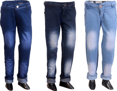 GUCHU Slim Boys Blue Jeans(Pack of 3)
