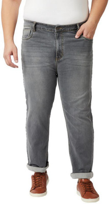 Zush Plus Size Stretchable Regular Men Grey Jeans