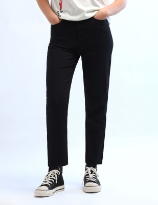 FLYING MACHINE Straight Fit Women Black Jeans