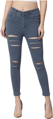 BOTUMQUTE Slim Women Grey Jeans
