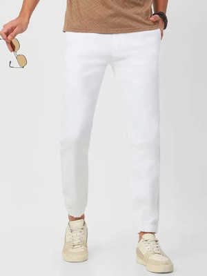 FLIECRANE Boyfriend Men White Jeans
