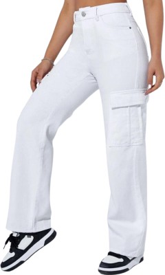 KLOTHICAL Loose Fit Women White Jeans