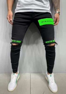 C2FH Regular Men Black Jeans