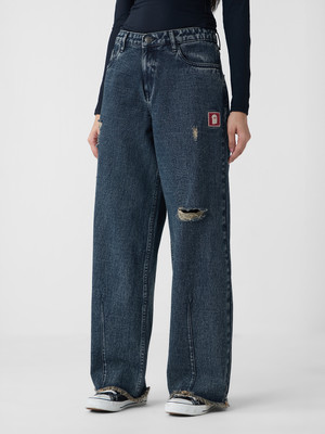 The Souled Store Loose Fit Women Blue Jeans