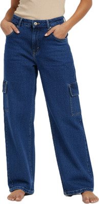 WAHMII Boot-Leg Women Dark Blue Jeans