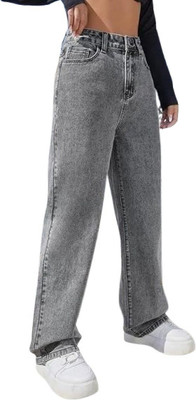 KTCREATIONS Straight Fit Women Grey Jeans