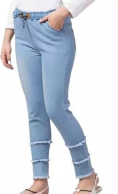 KIRMANI Jogger Fit Girls Blue Jeans