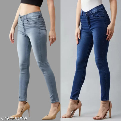 ATLY Skinny Women Black Jeans(Pack of 2)
