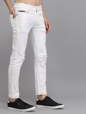 ROZADO Slim Men White Jeans