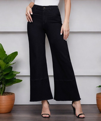 Miss Chase Flared Women Black Jeans