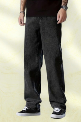 TRUESTICH Loose Fit Men Dark Grey Jeans