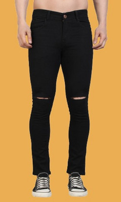 POKHINDA Slim Men Black Jeans