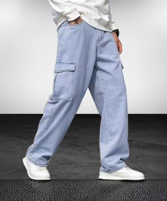 Playfeel Loose Fit Men Light Blue Jeans
