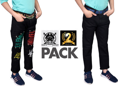 davyjhones Regular Baby Boys Multicolor Jeans(Pack of 2)