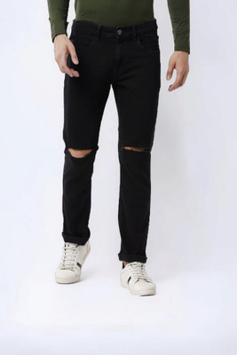 POKHINNDA Boyfriend Men Black Jeans