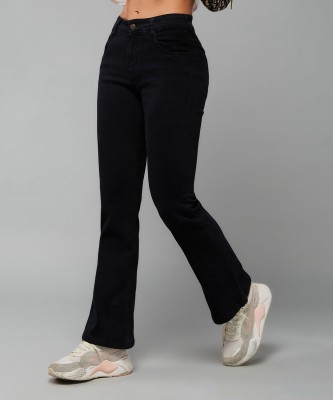 DOLCE CRUDO Flared Women Black Jeans