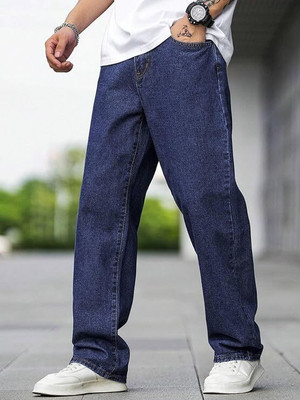 MEIXN Loose Fit Men Dark Blue Jeans