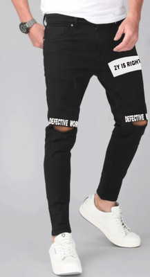 Star4well Slim Men Black, White Jeans