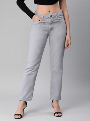 GLOBENAUT Straight Fit Women Grey Jeans