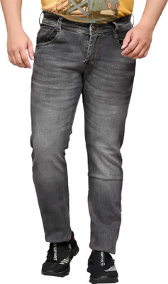 HIBOK Regular Men Dark Grey Jeans