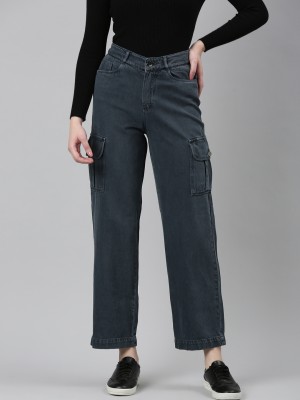 Showoff Tapered Fit Women Dark Grey Jeans