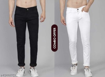 Fandom Collection Regular Men Black, White Jeans(Pack of 2)