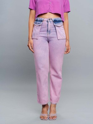 Freakins Straight Fit Women Purple Jeans