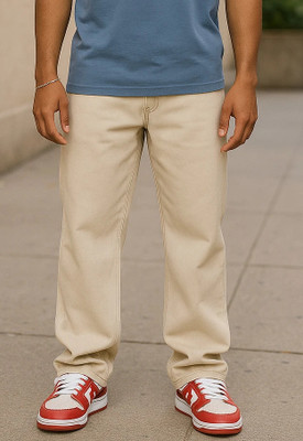 Zaba Denim Loose Fit Men Beige Jeans