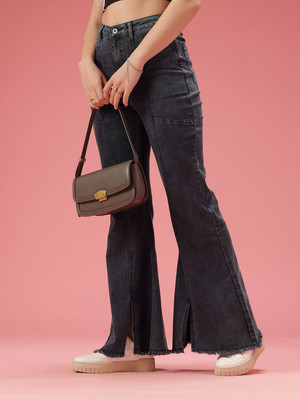 Dressberry Flared Women Black Jeans