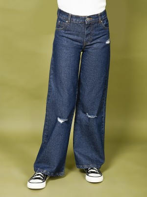 Lilpicks Regular Girls Dark Blue Jeans