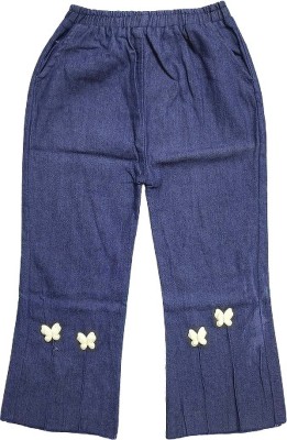 Mumknits Flared Girls Dark Blue Jeans