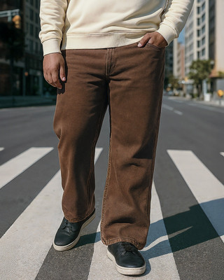 BEWAKOOF Straight Fit Men Brown Jeans
