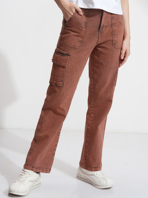 Tokyo Talkies Straight Fit Women Brown Jeans