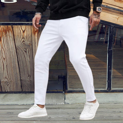 RusticBlooms Slim Men White Jeans