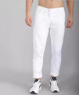 WHITE HAND Slim Men White Jeans