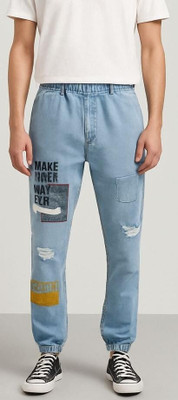 Naazikah Jogger Fit Men Light Blue Jeans