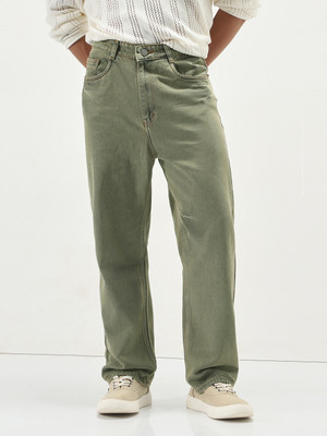 Urbano Fashion Loose Fit Men Light Green Jeans