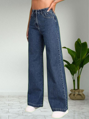 TajHub Straight Fit Women Dark Blue Jeans