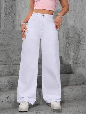 LEDGE&EDGE Loose Fit Women White Jeans