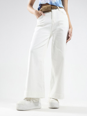 Sera Flared Women White Jeans